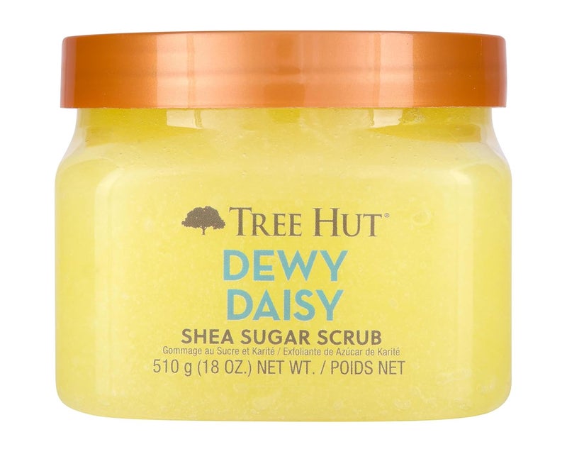 Treehut Dewy Daisy Shea Sugar Scrub, Exfoliating, Hydrating & Moisturizing Body Scrub with Shea Butter & Nourishing Essential Oils, Smooth & Soften Skin, 18 oz - Image 1
